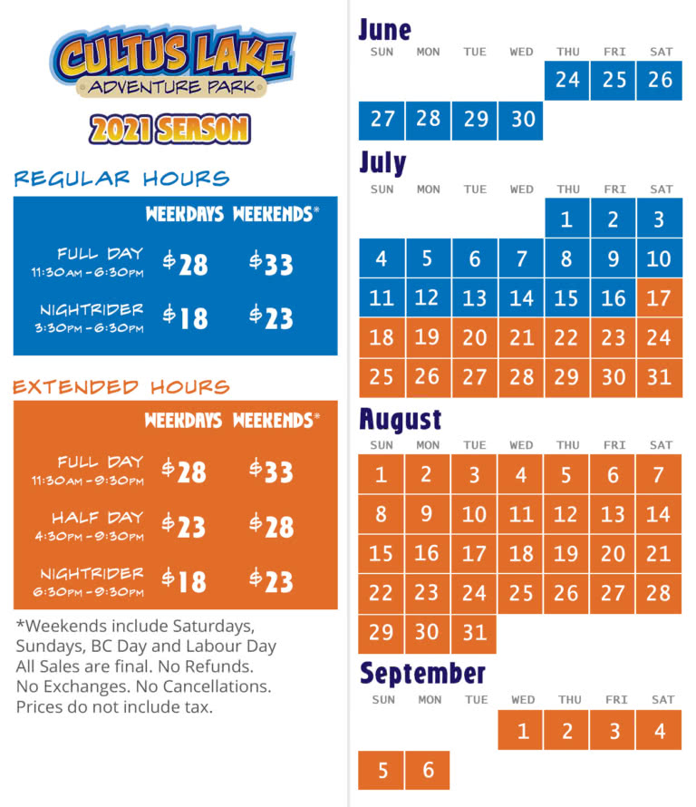 Cultus Lake Adventure Park BUY TICKETS!