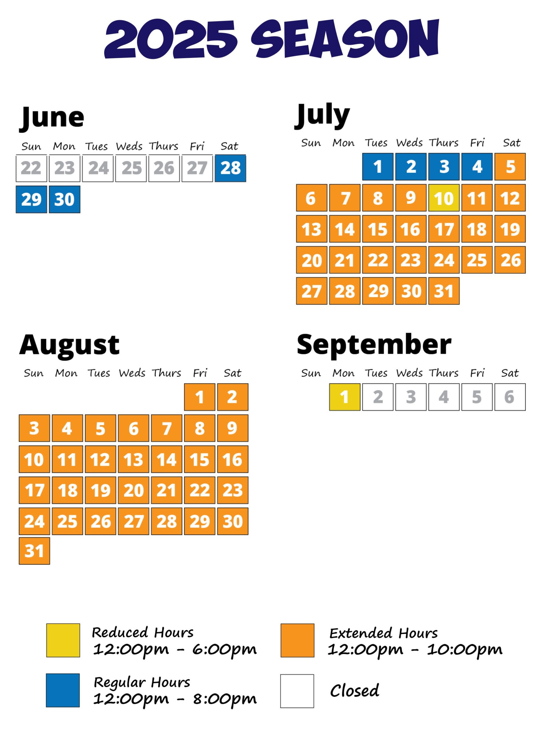 Calendar & Hours