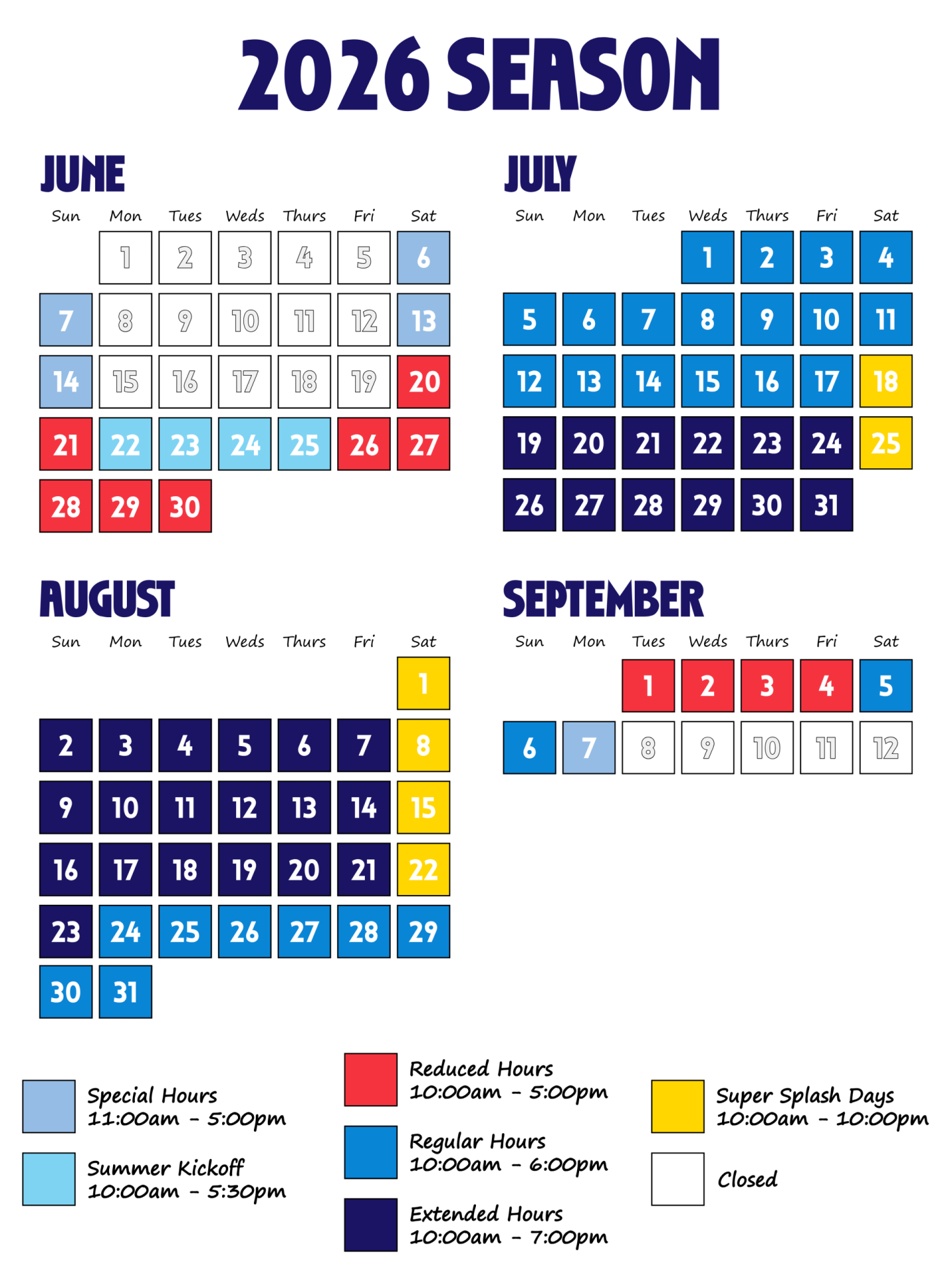 Calendar & Hours