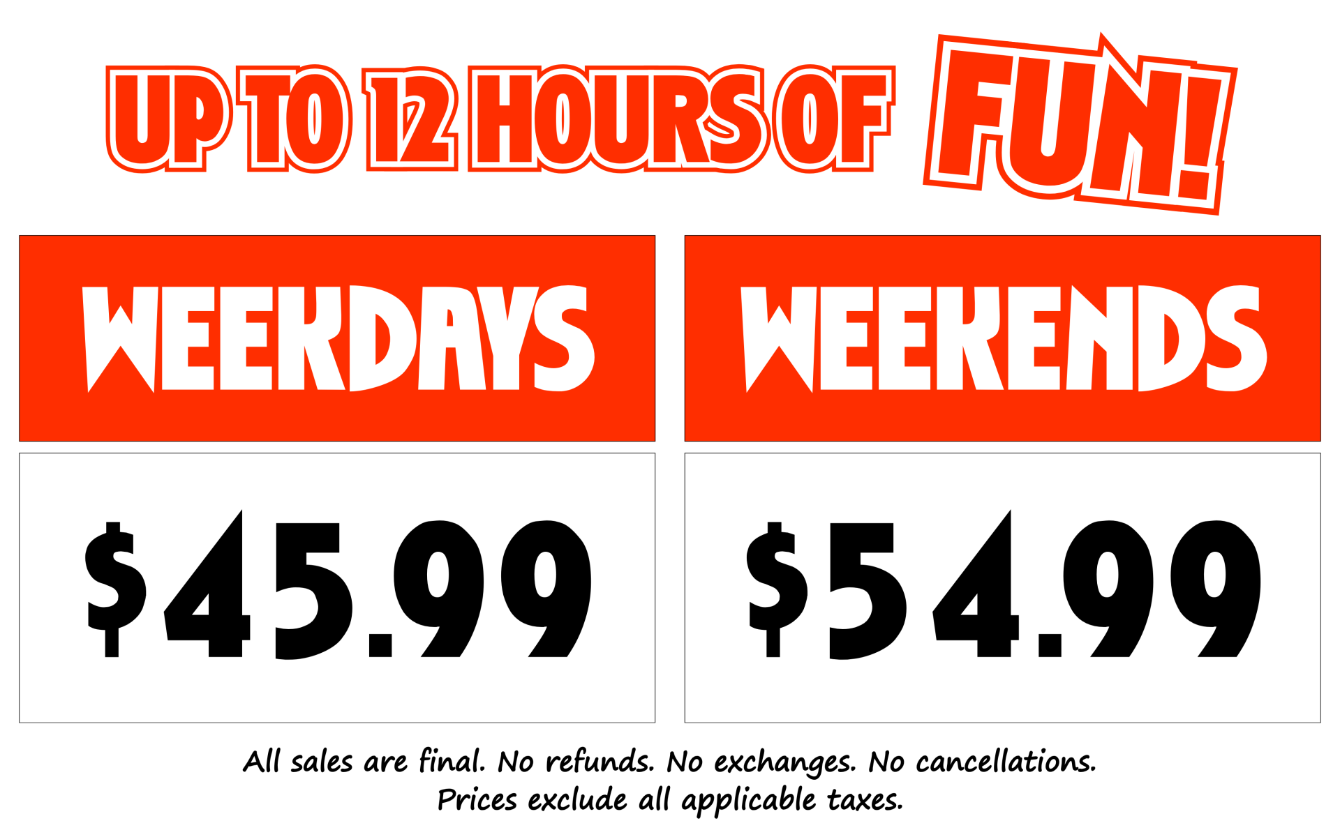 Slide & Ride Pricing